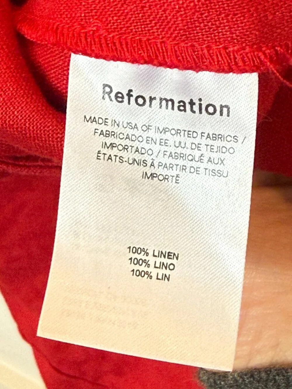 Reformation Louisa Linen Dress Red - Size 6 - Picture 6 of 6